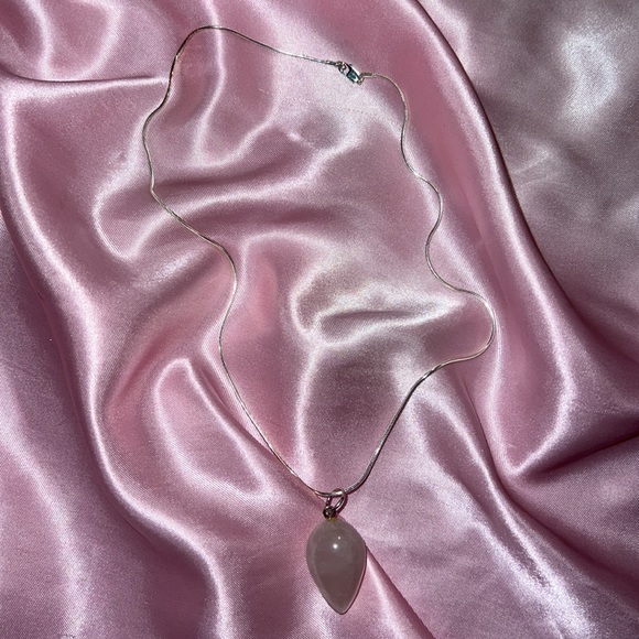 Rose Quartz Drop Necklace - Picture 8 of 9